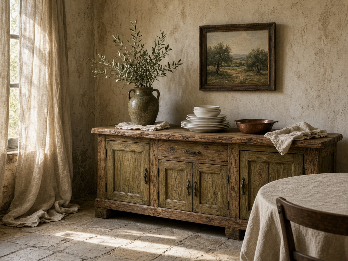 Intérieur soigné d'une maison, vaisselle et lumière du jour